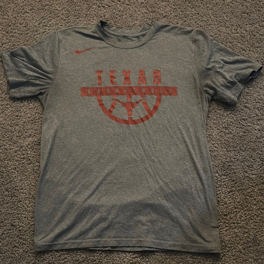 Nike Gray and Red Short Sleeve Tee
